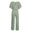 Jumpsuits für Frauen, die Rolbert Batwing Sle Elegant Overall Womens Modes Mody Color Pee Up kurzschlitten Jumpsuit schlanker Taille Pantis D240507