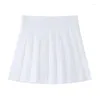 Kjolar Lucyever Kvinnor veckade Summer High midja Zipper JK Mini Girls Black White School Uniform Student A Line kjol 2024