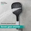 Pays de douche de salle de bain 7 modes pomme de douche carrée grand panneau robinet buse de buse à eau piano massage de masse d'eau réglable
