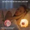 Nattljus Kawaii Led Light Silicone Dimble Baby Animal Kids Lamp med Timing laddningsbart bord