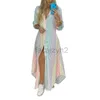 Robes décontractées Robe de créateurs 2024 Summer Femme's Style Imprimé Single Poignon Split Shirt Robe Long Robe plus taille Robes