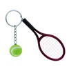 Keychains Mini Tennis Racket Keychain Key Ring Cute Sport Charm Ball Chain Car Bag Hanger Keyring Gift Random Color