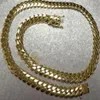 14K Gold plattiert Miami Herren Kubaner Bordsteinkette Halskette 24 211e