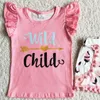 Kledingsets Wild Child Cute Baby Girls Summer Fashion Kids Kleding Outfits Korte mouw T -shirt Shorts Set Hoge kwaliteit