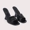 2024 new Ladies sheepskin leather sandals square heel peep toe round toed slipper Elegant summer SHOES party one line wedding American Europe Alien heel siz 34-43