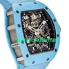 RM Luxury Montres mécanicales Watch Mills RM011 Baby Blue Ceramic Felipe Massa Final Edition Men's Watch Stlo