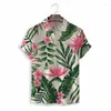 Chemises décontractées pour hommes chemises hawaïennes Summer plage 3d fleur imprimé top top en plein air des vêtements surdimensionnés de la mode