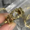 Retro ring paar luxe 18k gouden reliëverte klaver ring hoogwaardige titanium stalen trouwring damesontwerpers sieraden