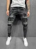 S Jeans Fashion Jeans Bermuda TideShec Harajuku Cargo Hosen zerrissene Herren Winterkleidung Seitentaschen enge Herren lässige Jugend Jogger J240507