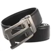 Bälten ZGXSQD Fullkorn Lädermärke Mens Belt Högkvalitativ äkta läder Luxury Mens Belt Metal Automatic Buckle Y240507