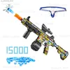 Sand Play Water Fun Electrical Gel Slast Toy M416 Manual Electric 2 in 1 Ball Blaster Splatter Gun met 10000 Beadsgun voor Outdoor T230816 Q240408