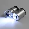 Przenośna mini kieszeń 60x mikroskop ręczny powiększający szklany szklany lupe UV Light Carel -Carector detektor jubiler z światłem LED