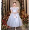 2024 Bling Girl Sukienki Śliczne cekinowe suknie konkursowe na Boże Narodzenie Tutu dziewczyny kwiat elegancki puszysty rękaw