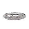 Полосовые кольца вечность Micro Pave Moissanite Diamond Ring 100% Оригинальные кольца обручальные кольца Sier Sier для женщин, которые мужчины обещают украшения