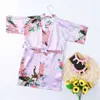 Pyjama Pyjama Summer Childrens Night Cats Baby Girls Blume Seide Satin Kimono Robe Badezimmer Pyjamasl2405