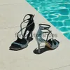 JC Jimmynessity Choo Ankle Women Sandals Luxury Strap Rhinestone Pumps Shoes Pointy Toe Crystal Party Stiletto Hqs504