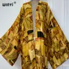 Summer Kimono Beach Wear Women 2024 Africa Dress Bikini Cover Up Cardigan Boho Print Coat Abayas Dubai Luxury Muslim