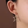 Hoop oorbellen Vintage Rhinestone Design Sense Hollow Bow Korea Style Women Ear Buckles Piercing Stud Banquet Jewelry