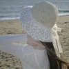 Breda randen hattar sommarkantad halm för kvinnor mångfärgade naturliga raffia utomhus strand semester sol hat avslappnad fast färg panama