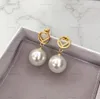 Luxur Pearl Earring Designer Jewelry for Women Gold Love Earrings Letter Dangle Ear Rings F Hoops Chram Piercing Aretes With Box 1594241