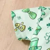 ROMPONSEUX bébé Baby Boys Body Saint-Patrick Body Bodys Formal à manches courtes Rompers 1 active Tenues Mentlemen Vêtements 3-18M H240508