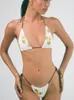 Swimwear femminile Miyouj 2024 Set di bikini Bandata Bandata Floral Stampa di bassa tuta a bassa tuta da bagno Sexy Biquinis Solid Color Beachwear