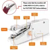Machines Hand vastgehouden Elektrische mini -naaimachine Huishoud Kleding Kleding SEW NEWASWERKSET Portable Handmatige naaimachine Handwerkgereedschap