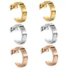 Pendientes de diseñador de orejas clásicas Joyas Mujer Moda Moda White Diamond Crystal 18k Gold Sated Acero inoxidable Joyas redondas Diseñador para mujeres