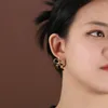 Hoop oorbellen Vintage Rhinestone Design Sense Hollow Bow Korea Style Women Ear Buckles Piercing Stud Banquet Jewelry