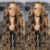 30 36 pouces onde corporelle 13x4 Highlight Hd Lace Lace Frontal Wigs 13X6 427 Colore Wigs Lace Front Human Heu Hair Wigs Transparent 240508