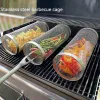 Accessoires en acier inoxydable BBQ Cage ronde Roule BBQ BLUE GRILL BBQ BBQ CAGE PORTABLE PORTABLE