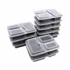Wykonalne zastawy obiadowe plastikowe wielokrotne użycie lunchu Posiłek przygotowawcze jedzenie 3 pojemniki mikrofalowe do domu Q2405072