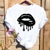 T-shirt féminin Femmes Leopard Love Heart Print T-shirts Fashion Graphic t Top Short Slve 90s Cute Spring Summer Shirt Feme T-shirt Y240506