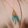 Hanger kettingen yeevaa blauw edelsteen ketting boho -stijl cadeau voor vrouwen