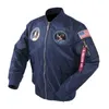 Мужские куртки Осень Аполлон Тонкий 100 -й космический челнок Миссия MA1 Бомбардировщик Хип -хоп пилот ВВС США Плотный пилот Корейский колледж для мужчин T240507