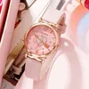 Женские часы 5pcs set fashion women is pink es ladies roud es estemdes quartz quartz fomen casual braslet forilt