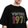 T-shirts masculins Mens Retro 1971 T-shirt cadeau d'anniversaire 100 coton top été y2k t-shirt à manches courtes basique O-cou personnalisé T-shirtl2405