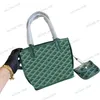 Klassieke Tote Bag Dames Designer Beach Tas Grote shopper Handtassen Gaat grote tuincapaciteit kleurrijke schoudertas lederen vrouwen groene portemonnee totes kaarten pocket