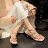 Kledingschoenen Leehmzay maat 34-40 vrouwen sprankelende muilezel sandalen strass ripen hoge hakken zomer comfort feestglaasjes slippers slippers