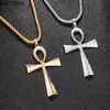 Collares colgantes collares egipcios ankh collares de crucifijo colgantes con cadena de metal símbolo de vida collar cruzado de oro diseño de moda de plata punk hip hop joyas de religión