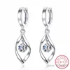 Boucles d'oreilles cerceaux 925 STERLING Silver Luxury Zircon Déclaration de zircon Charmes Drop Broutage pour femmes Fashion Europe