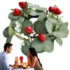 Декоративные цветы свеча кольцо венок романтическое красное сердце для мягких сезонных декоров Свадьба Валентина Свадьба