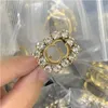 Marka mody podwójna litera pierścionka kobiety kryształowy pierścień High Edition 18K Gold Ring Men Luxury Designer Pierście