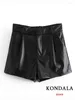 Shorts femminile Kondala 2024 PU VINTAGE PE INTERNA ALTA GUASCA INDIETTO DRAZI DRAPPETTI DEMMA DEMMA DEMMA DEMMA