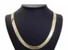 Mens platte visgraatketting 14k goud vergulde 9 mm 24quot ketting6269914