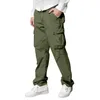 Herenbroek heren joggingbroek casual seizoensgebonden vrachtbroek vaste kleur multi pocket rechte broek jonge en modieuze straatkleding ropa hombre j240507