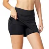 Saiets Skorts Women High Caist Gym Sports Sports Slim A-line shorts esportivos saia alta elástica elástica Anti-Glare for Ladies D240508