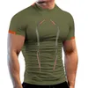 夏のジム通気性Tシャツの男性クイック乾燥ジョギングTシャツの男性トレーニングTEESフィットネストップスランニングTシャツ240418