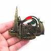 Magnets de 3pcsfridge Dubai Refrigerador de metal pegado con letra creativa para el refrigerador 3D Vailboat Hotel Khalifa Tower UA Tourism Souvenir