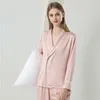 Frauen Nachtwäsche -Pyjama Set Lyocell Hochqualität lässige lässige einfache Heimnachtung weiche Frauen Schlafsets